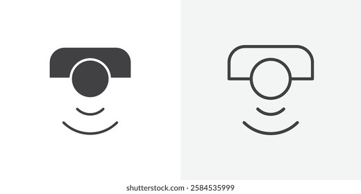 Sensor icons vectors illustrations in black fill and liner versions