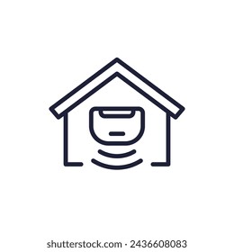 Sensor line icon with a house