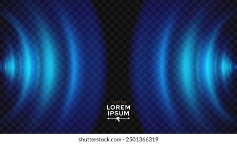 Sensor Lines Effect. Radar Sonar or Signal Sound Scanner. Wireless Technology Digital Radar Radial Waves for Motion Detection. Radio Signal Ripple Effect Concept. Vector Tech Illustration.