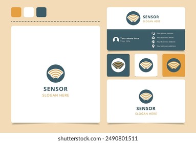 Sensor logo design combining wifi signal symbol with modern rounded shape