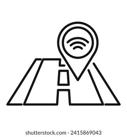 Sensor on road icon outline vector. Safety control. Care alert drive