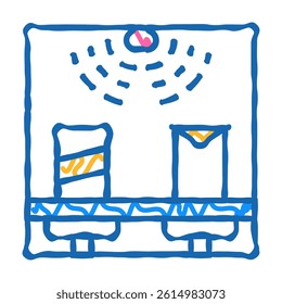 sensor on shelves doodle icon sketch vector. sensor on shelves sign. isolated symbol illustration