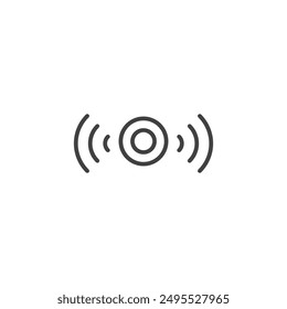 Icono de sensor con contorno aislado sobre fondo blanco