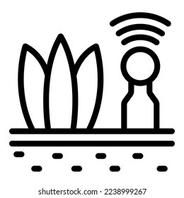 Sensor plant control icon outline vector. Farm drone. Smart data