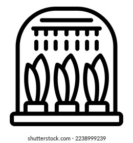 Vektorgrafik mit Symbolverkleidung für Sensorenanlagen. Bauernsystem. Intelligente Daten