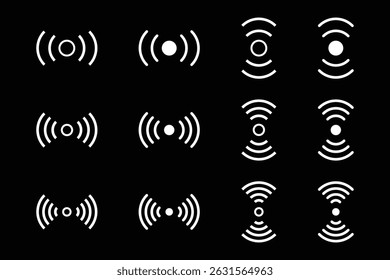 Sensor Signal Icons for Detector and Alarm Vector Illustration.