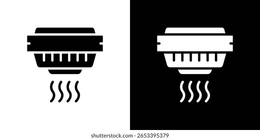 Sensor smoke icon black silhouette for web, and mobile app