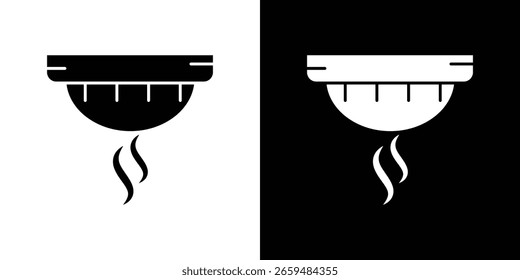 Sensor-Rauchsymbol schwarze Silhouette für Web und mobile App