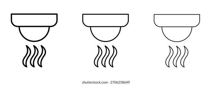 Sensor smoke icon linear style sign for mobile concept and web design.