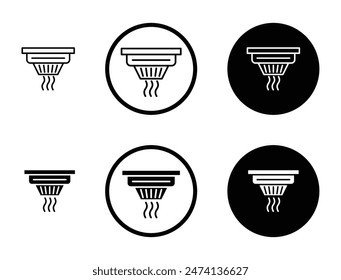 Sensor smoke vector icon set. gas leak alarm sensor vector icon. smart safety co2 or carbon monoxide detection sensor icon suitable for apps and websites UI designs.