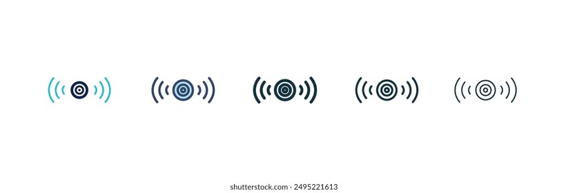 Sensor vector icon set black filled and outlined style.
