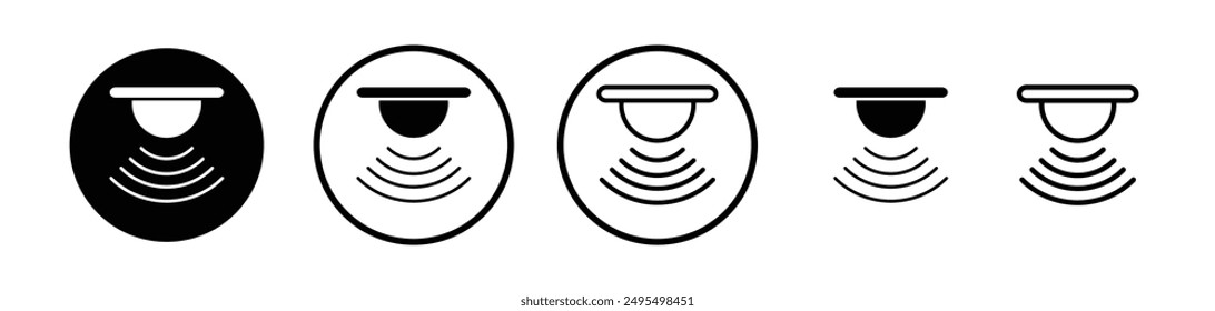 Sensor vector icon set in black and white color.