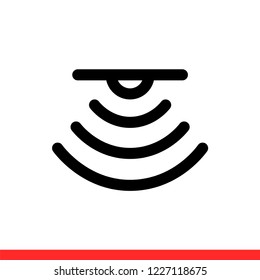 Sensor vector icon, signal symbol. Simple, flat design for web or mobile app