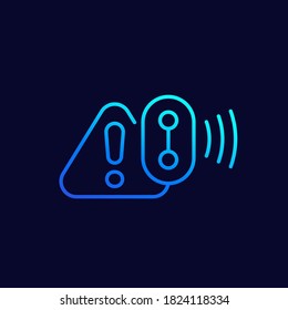 Icono de la línea de alerta de advertencia del sensor