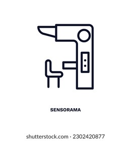 icono de sensorama. Icono de sensorama de línea delgada de ai y futura colección de tecnología. Vector de contorno aislado en fondo blanco. El símbolo de ssorama editable puede ser usado web y móvil