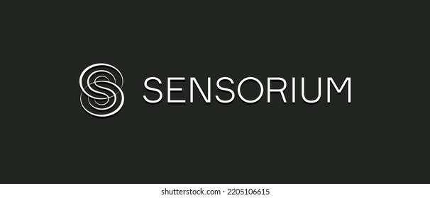 Banner de símbolo (token) Sensorium cryptocurrency senso. Logo de la criptodivisa Senso en fondo aislado con texto.