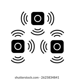Sensors black flat icon for digital and print projects.  Minimal clean icons for apps and websites. Modern simple icons for UI UX and branding
