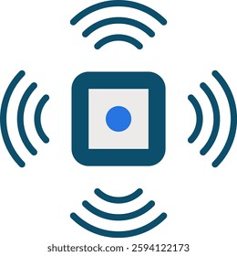 Sensors Icon for Smart IoT Technology and Data Collection. Flat icon