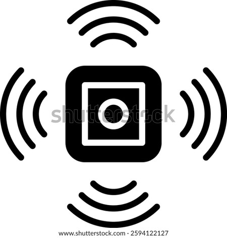 Sensors Icon for Smart IoT Technology and Data Collection. Glyph icon
