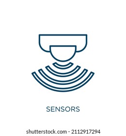 sensors icon. Thin linear sensors outline icon isolated on white background. Line vector sensors sign, symbol for web and mobile