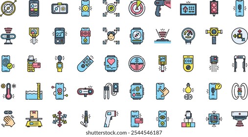 Sensors icons High-Quality Vector Icons Collection with Editable Stroke. Ideal for Professional and Creative Projects.