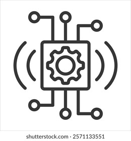 Sensors Integration Icon Vector Illustration Outline