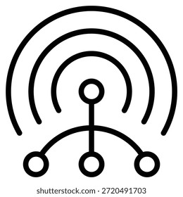 Sensors In IOT (Internet Of Things) Icon Line Vector Illustration