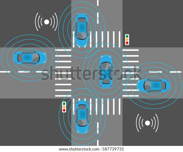 The sensors of smart\
cars that detect nearby obstacles, other cars, street lights and\
wi-fi signals.\
