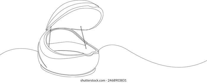 Sensory deprivation tank continuous line drawing. Floatation therapy capsule vector illustration. Editable stroke.