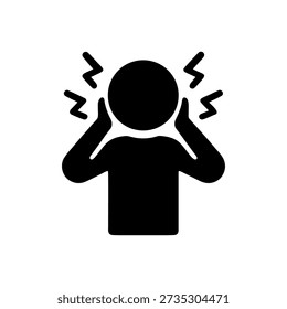 Sensory Overload Stress Icon Isolated On White Background 