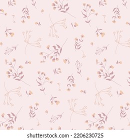 Sensual Delicate Dry Flower Pink Pastel Background