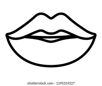 Sensual Female Lips Icon Stock Vector (Royalty Free) 1195319227 ...