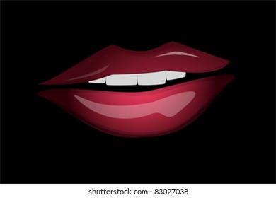 Sensual mouth. vector
