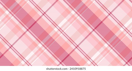 Tartán de fondo vector sensual, tela textil de textura tribal. Patrón de comprobación de manchas largas sin costura en color rojo y claro.