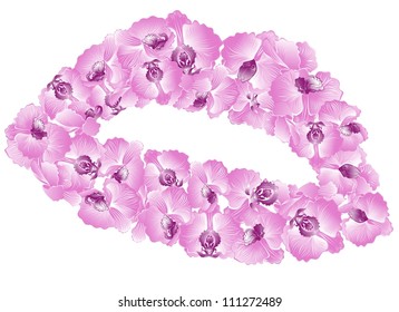 Sensuality lips in orchids