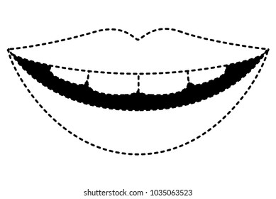sensuality lips with teeth