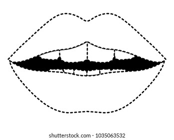 sensuality lips with teeth