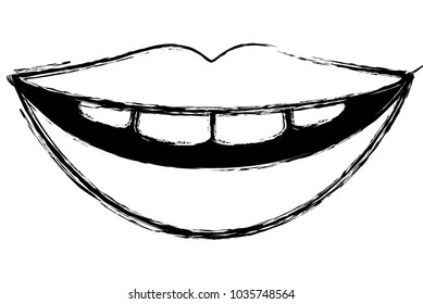 sensuality lips with teeth