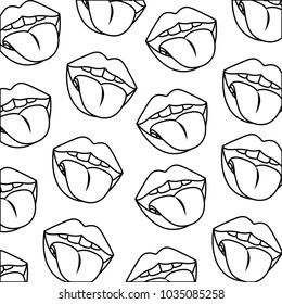 sensuality lips with tongue out pattern background