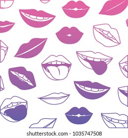 sensuality lips with tongue out pattern background