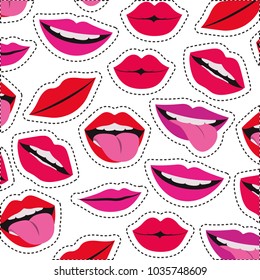 sensuality lips with tongue out pattern background