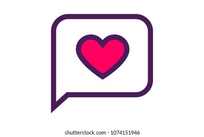 sent the heart in the chat, two color icon - Shutterstock ID 1074151946