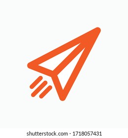 Icono enviado. Presentado en el estilo de arte de la línea naranja.