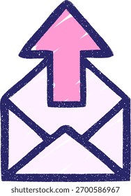 Enviado E-mail Giz Desenho com cor de néon brilhante
