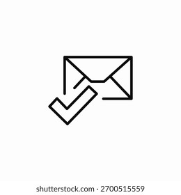 sent mail checked envelope icon sign vector