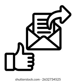 Sent Mail Icon Element For Design