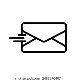 sent message icon line vector design illustration template