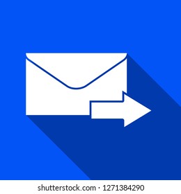 Sent message icon with shadow , sign design 