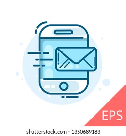 Sent Message, Mail, Envelope Line Icon. Vector Modern Line Design Illustration Icon