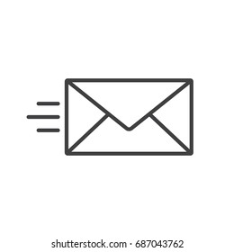 Sent Message, Mail, Envelope Line Icon.